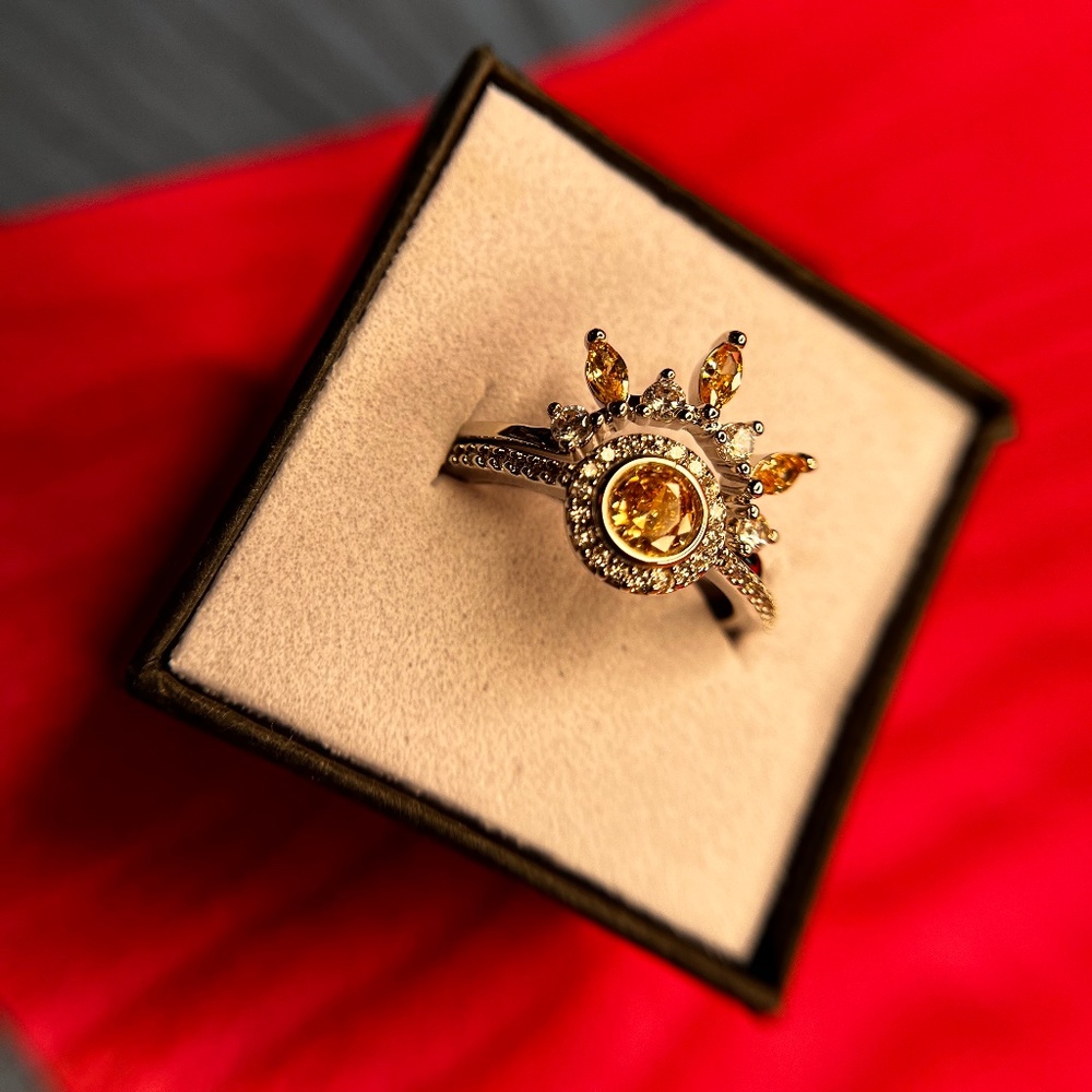 Bomb Party "Girl Boss Unicorn" Smokey Topaz Cubic Zirconia + Rhodium Plating